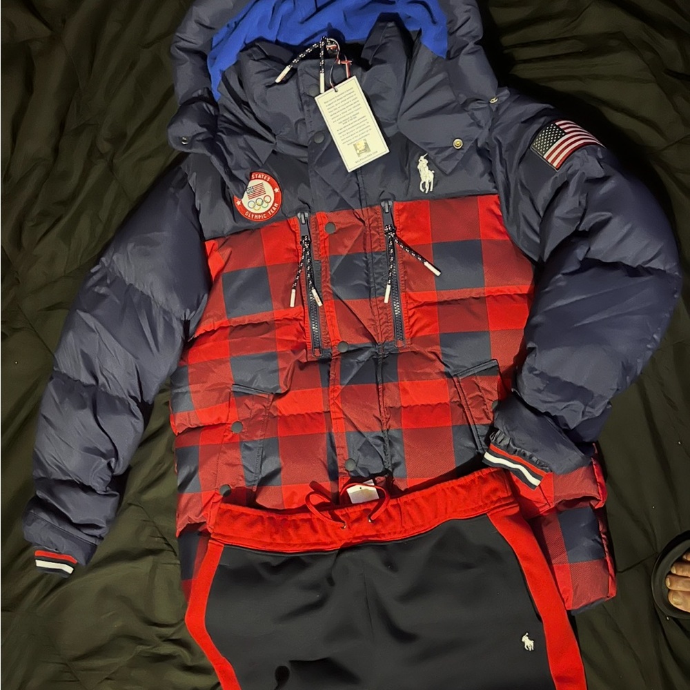 Polo by Ralph Lauren Olympic Red and Blue Puffer Jacket